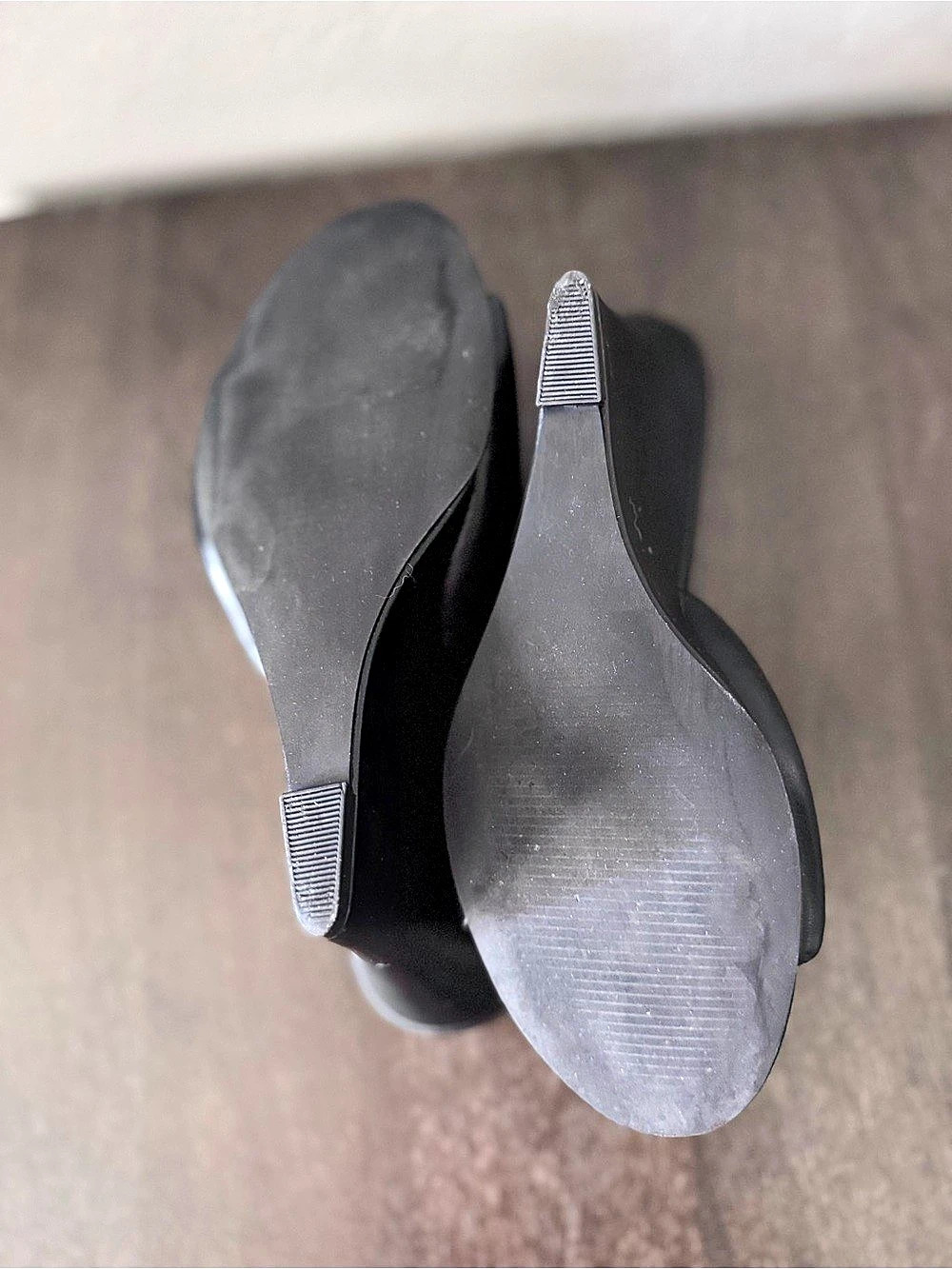 Black Wedge Mule Heels - Picture 5 of 6